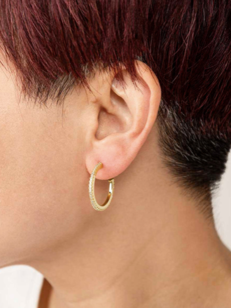 SMALL PAVE HOOP EARRING