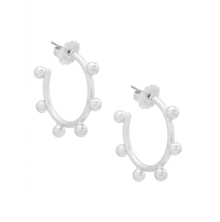 SMALL BEAD ACCENT HUGGIE EARRING
