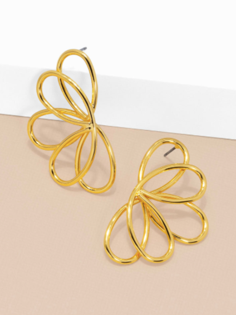 WIRED PETAL DROP EARRINGS