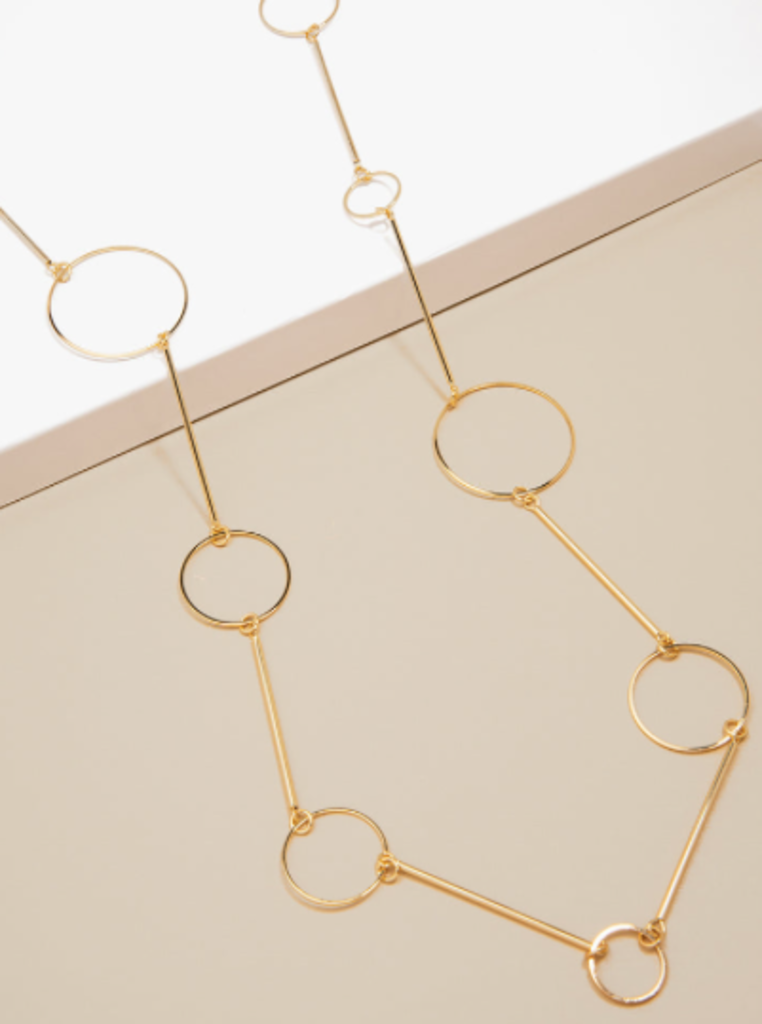 METAL CIRCLES LONG NECKLACE