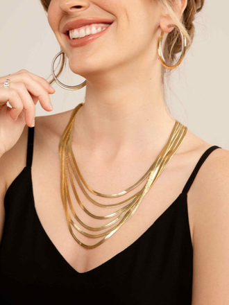 SNAKE CHAIN BIB NECKLACE