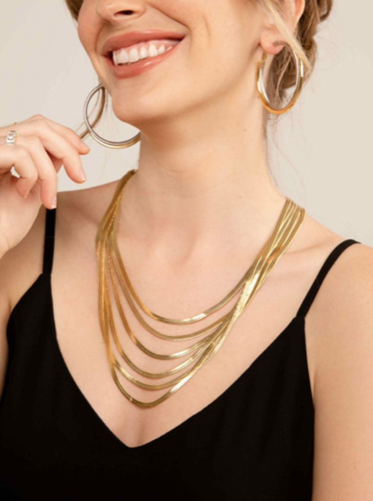 SNAKE CHAIN BIB NECKLACE