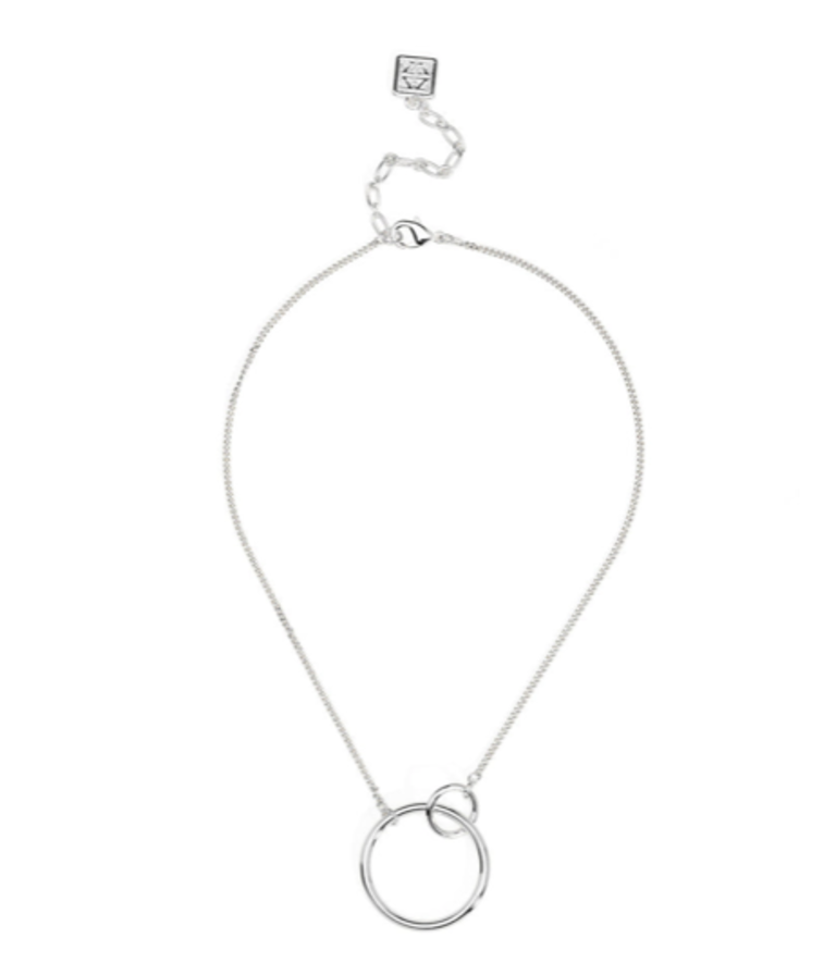 DOUBLE CIRCLE PENDANT SHORT NECKLACE