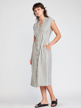 JAMILA BUTTON FRONT MIDI DRESS