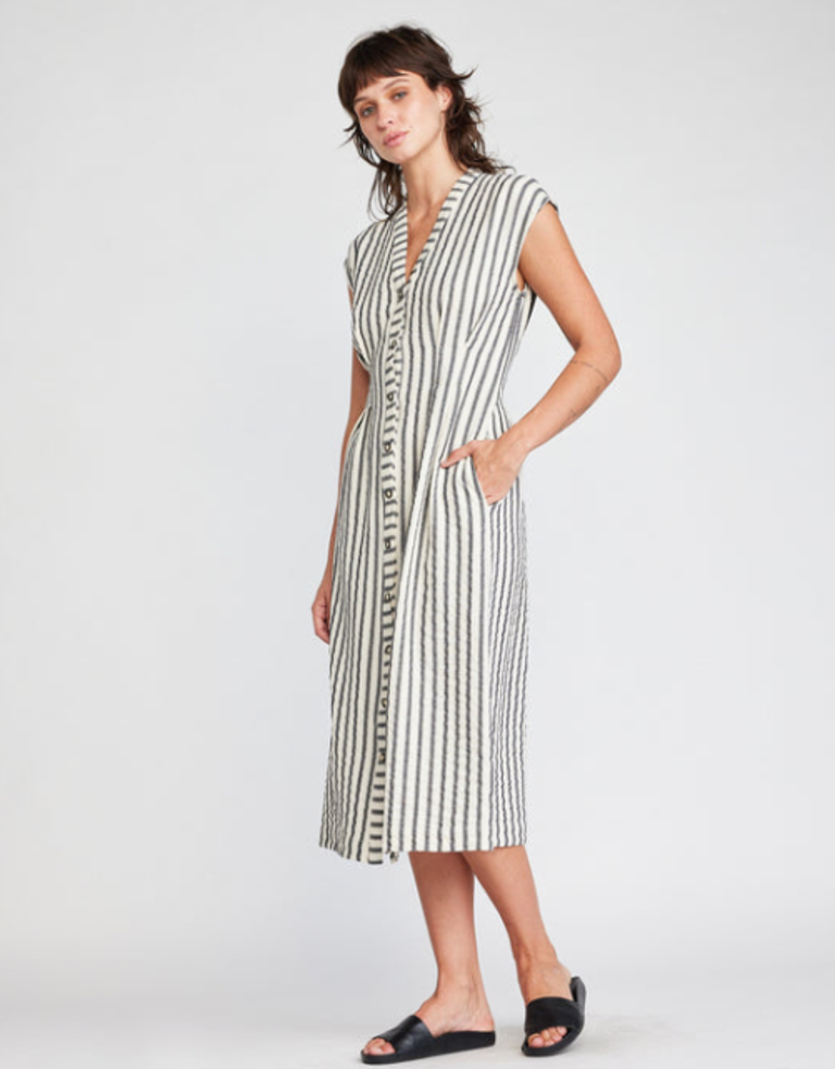 JAMILA BUTTON FRONT MIDI DRESS
