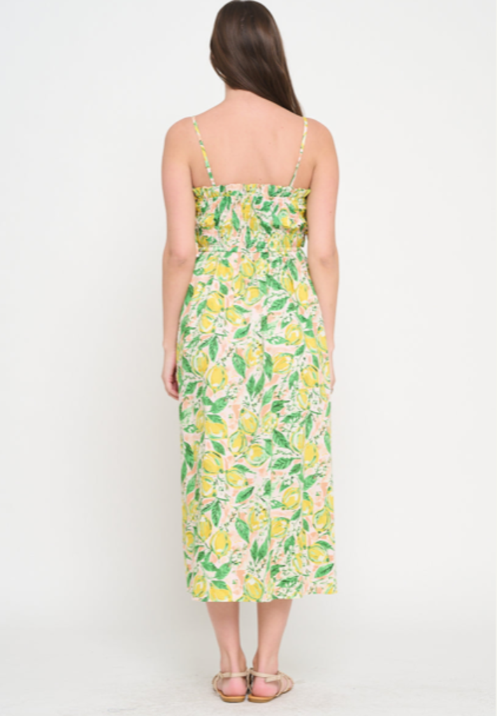 MEET ME IN SANTORINI LEMON GROVE BLISS MAXI DRESS