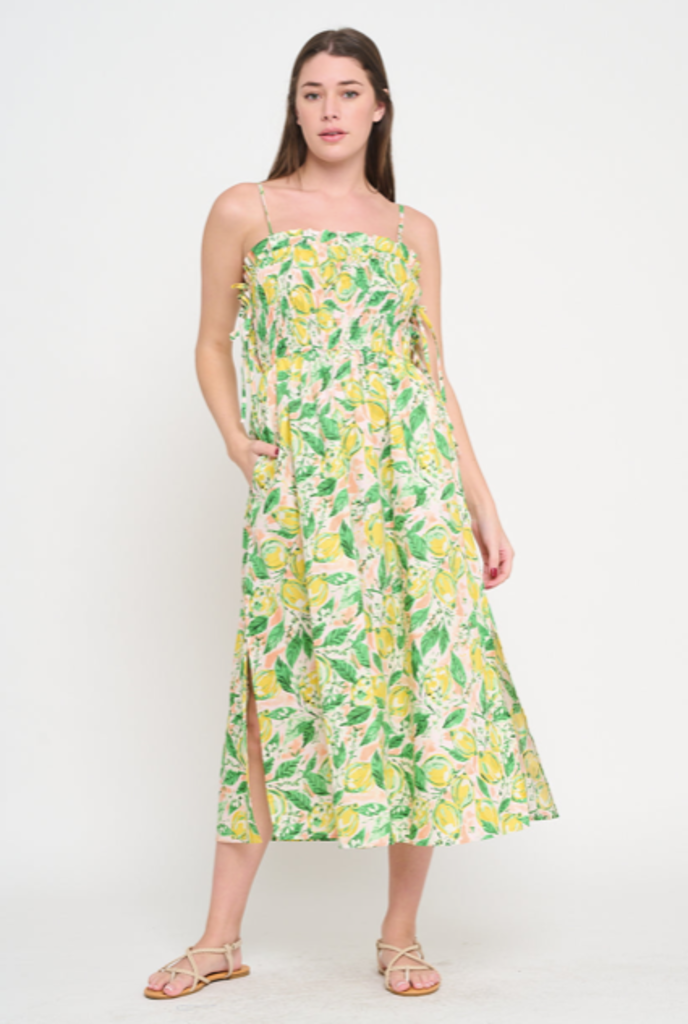 MEET ME IN SANTORINI LEMON GROVE BLISS MAXI DRESS
