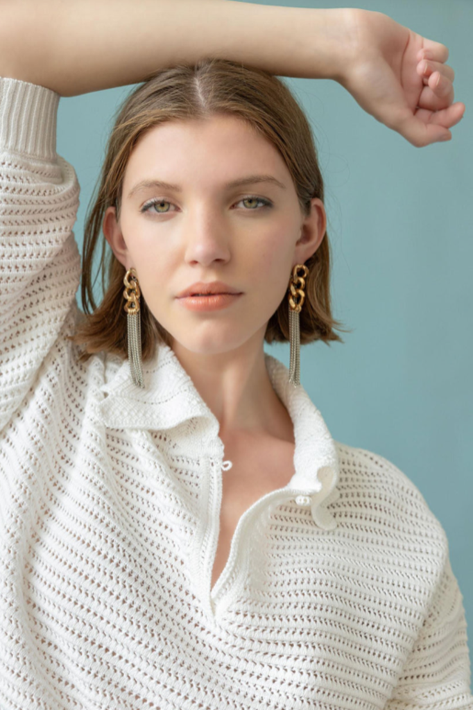 SCALLOPED COLLAR SWEATER