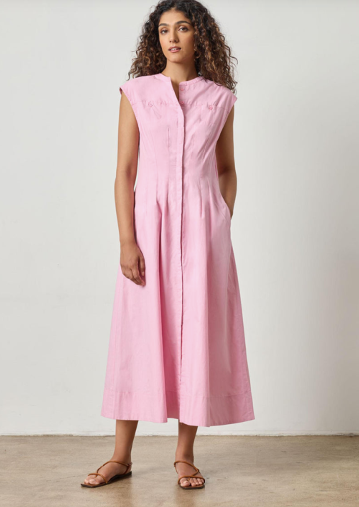 SLEEVELESS SEAMED MAXI DRESS