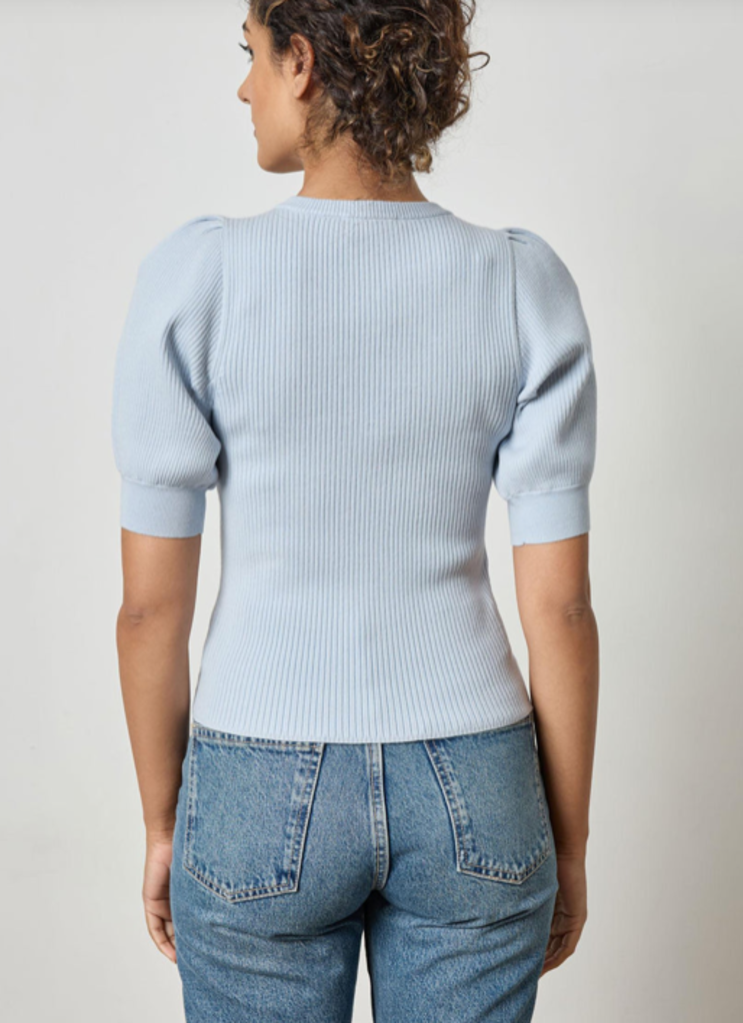 ELBOW SLEEVE HENLEY SWEATER