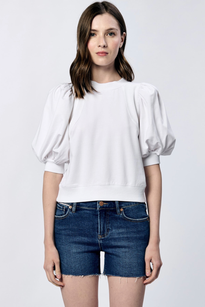 ANOTHER LOVE MELINA PUFF SLEEVE CREW NECK TOP