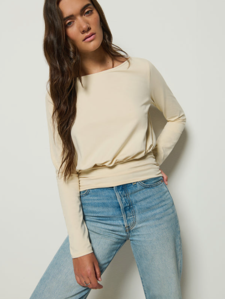 NATION LTD LILAH L/S BOAT NECK TOP
