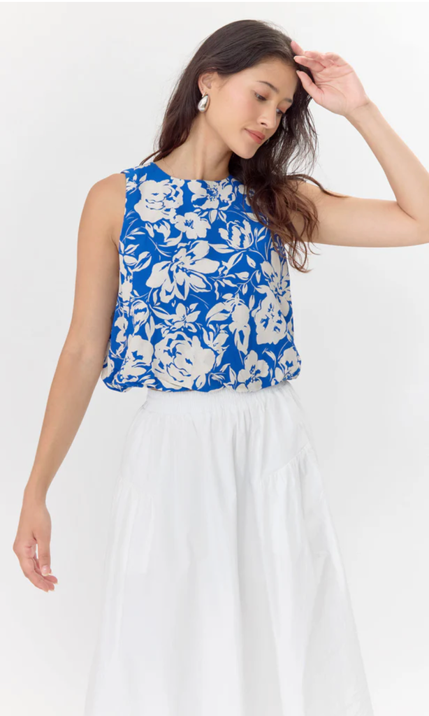 DEVON PRINT SLEEVELESS BUBBLE TOP