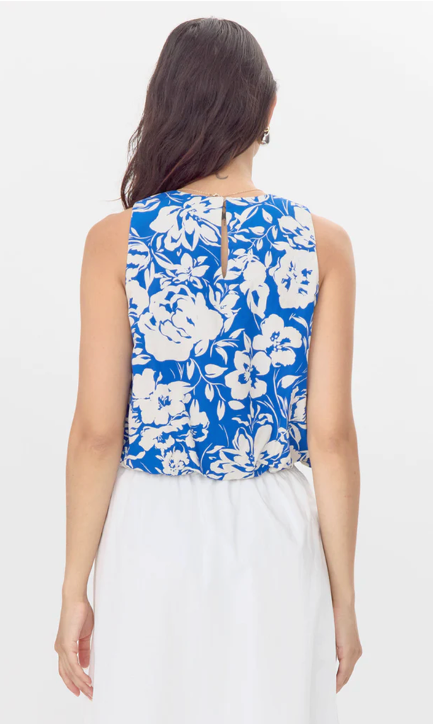 DEVON PRINT SLEEVELESS BUBBLE TOP