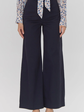 JENNSEN COTTON CANVAS WIDE LEG PANTS