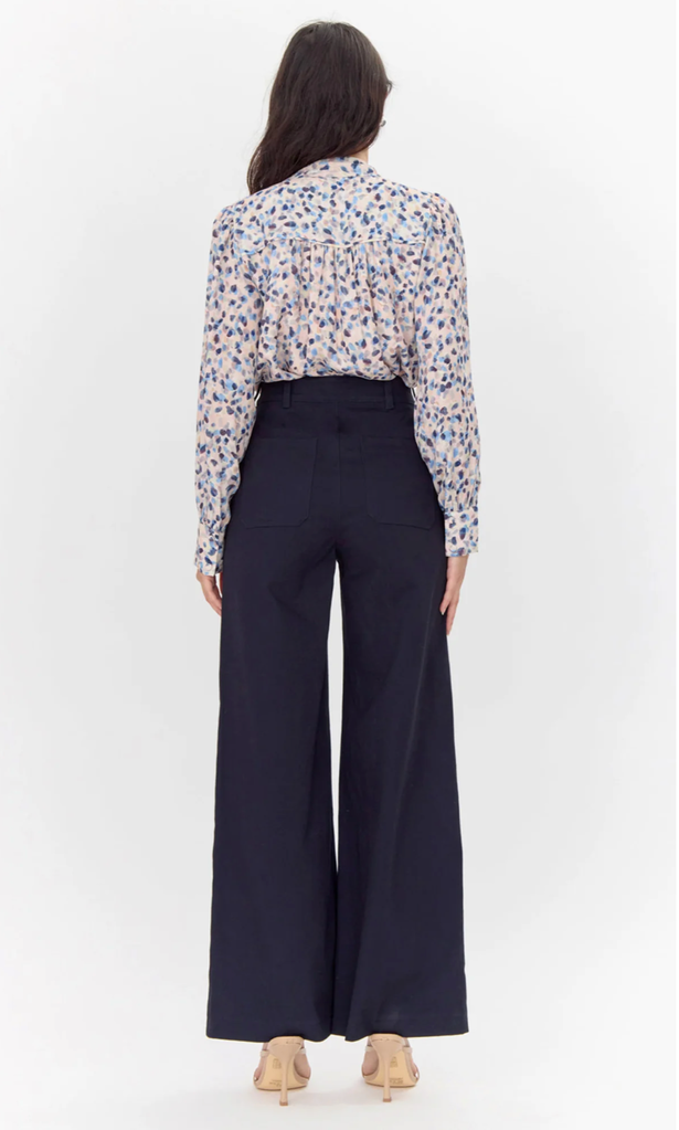 JENNSEN COTTON CANVAS WIDE LEG PANTS