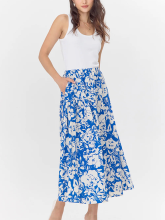 KELDA DROP WAIST PRINT MAXI SKIRT