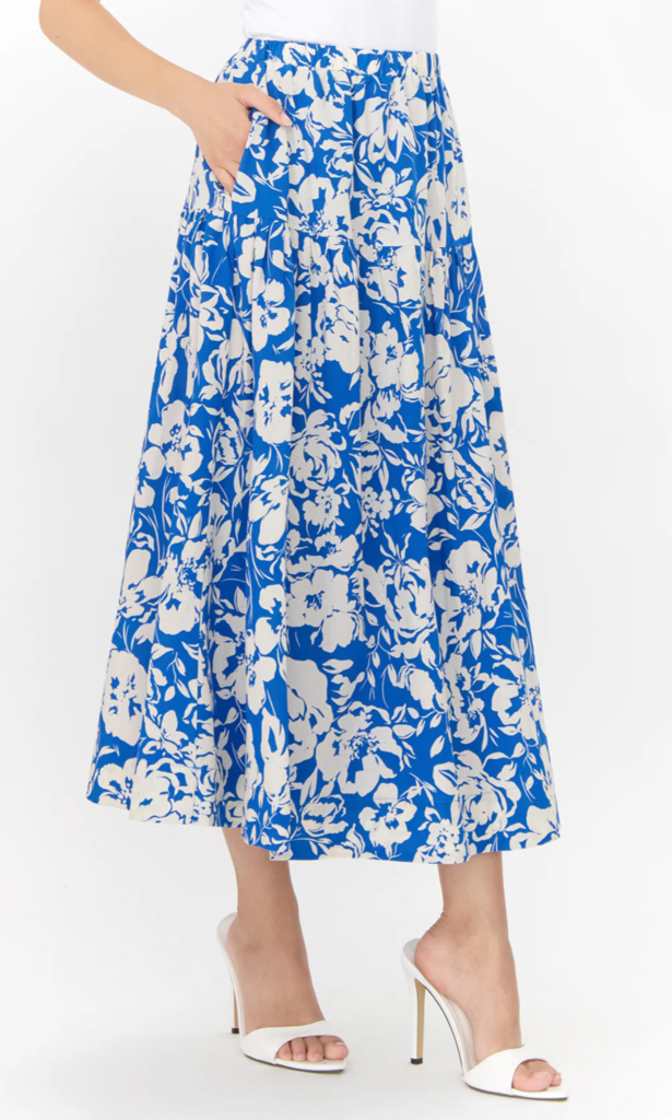 KELDA DROP WAIST PRINT MAXI SKIRT