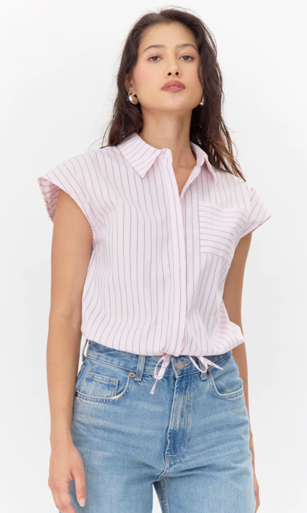 NALA COTTON BLEND STRIPED SHIRT