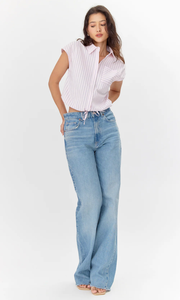 NALA COTTON BLEND STRIPED SHIRT