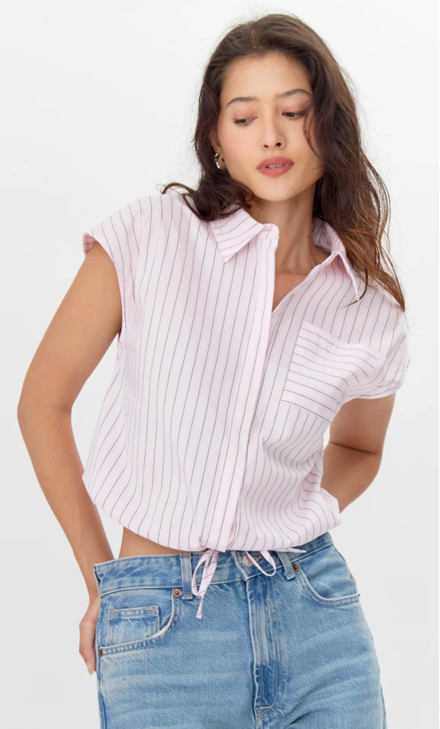 NALA COTTON BLEND STRIPED SHIRT