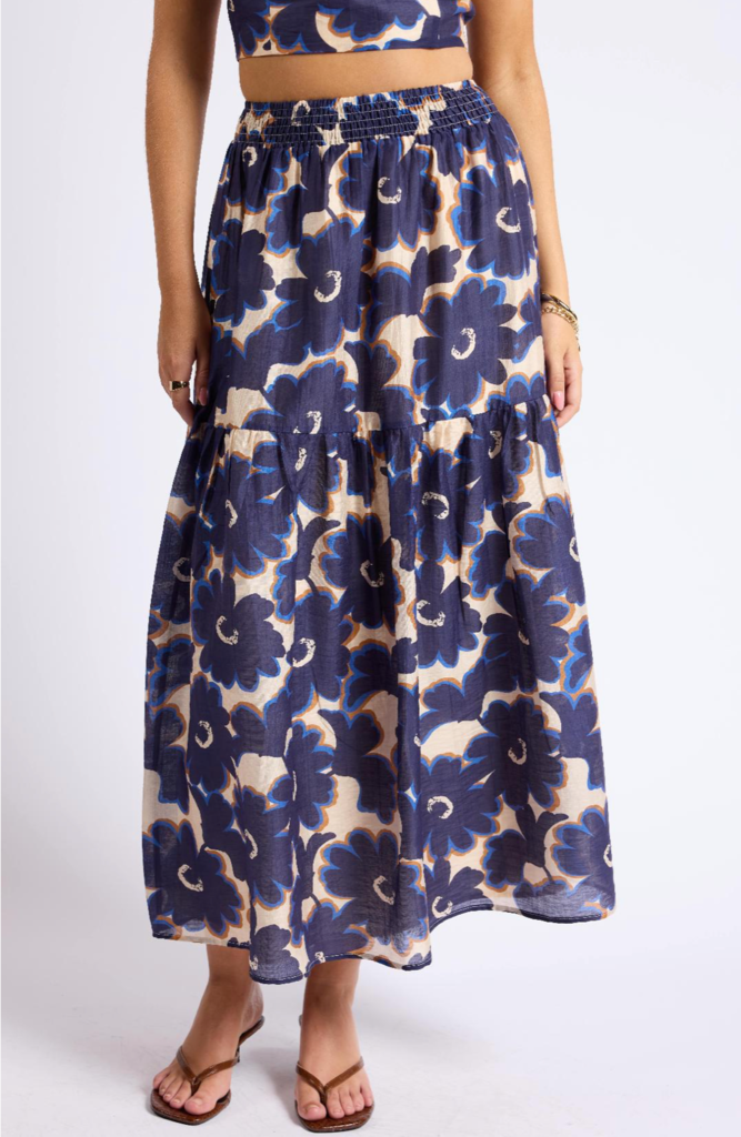 SAGE THE LABEL FLORA TIERED MAXI SKIRT