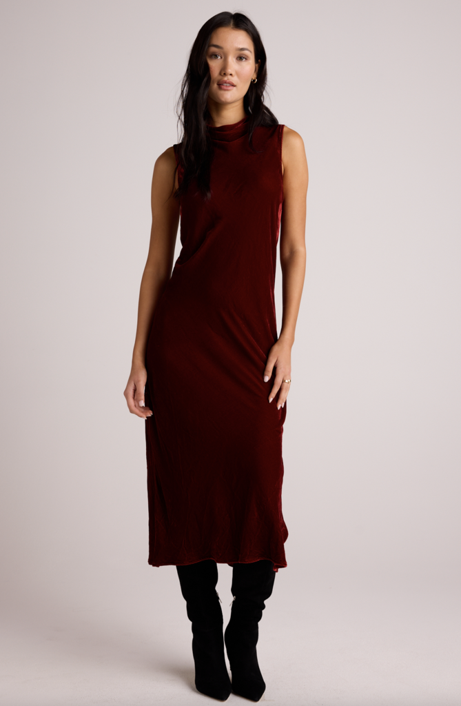 BELLA DAHL MOCK NECK HALTER DRESS