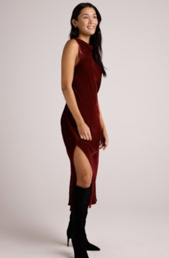 BELLA DAHL MOCK NECK HALTER DRESS