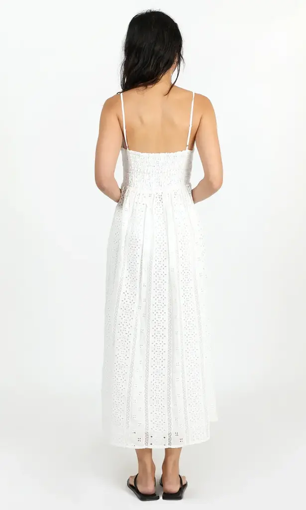 PORTIA COTTON EYELET MIDI DRESS