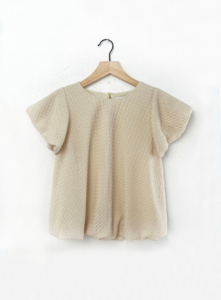 GIO KNIT PUFF SLEEVE BUBBLE TOP