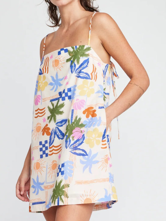 RUE AJUSTABLE TIES STRAPS MINI DRESS