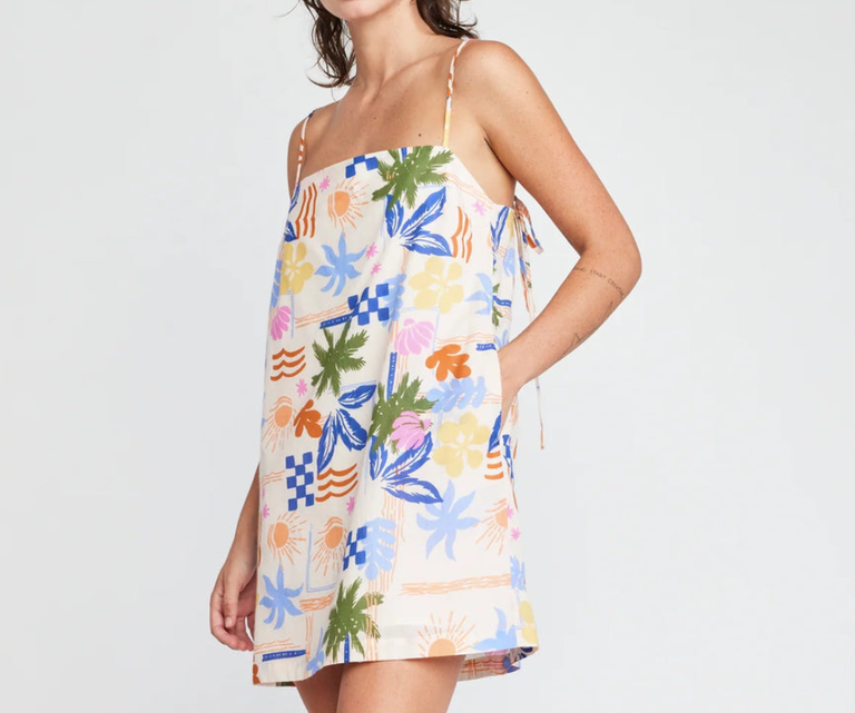 RUE AJUSTABLE TIES STRAPS MINI DRESS