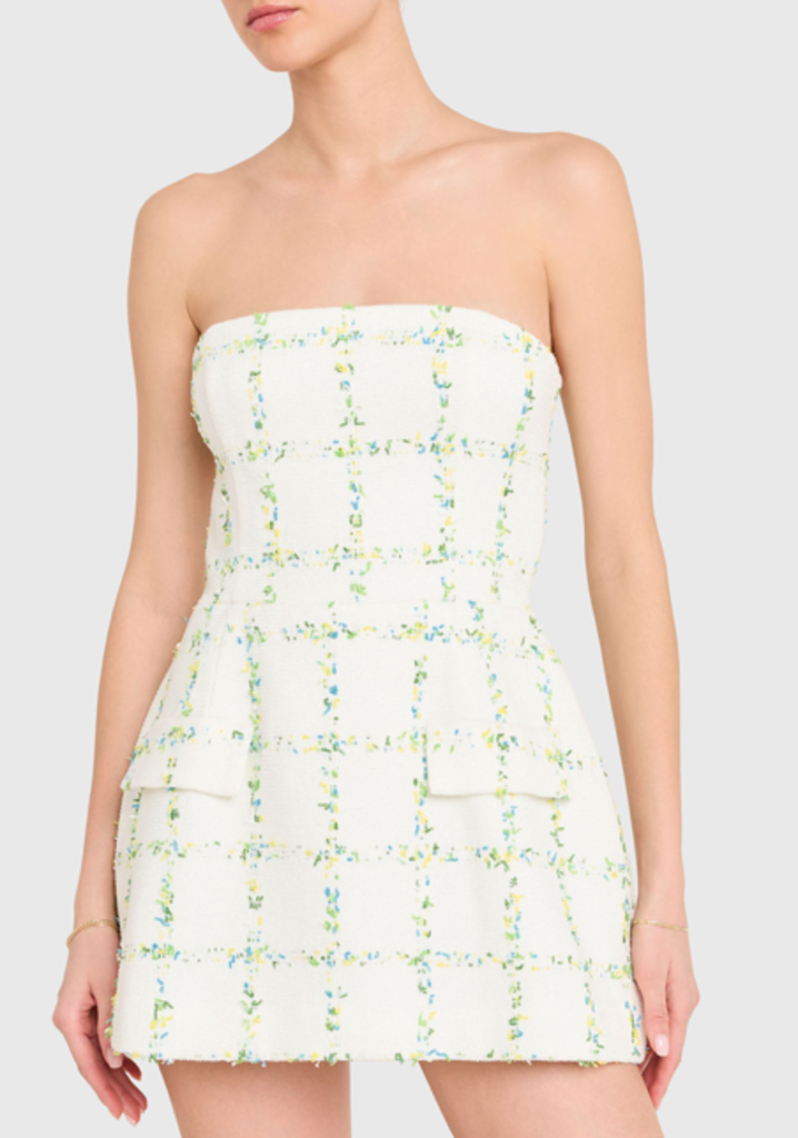 Amanda Uprichard STRAPLESS BETHANY SKORT ROMPER