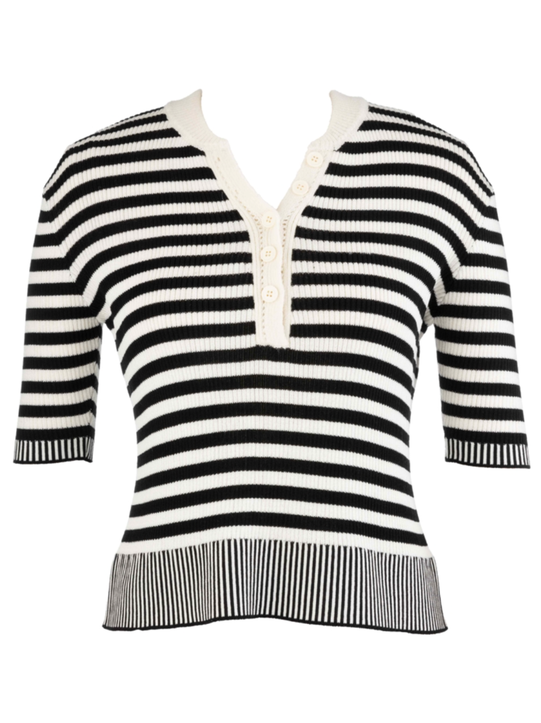 KUT ALORA PULLOVER HENLEY KNIT TOP