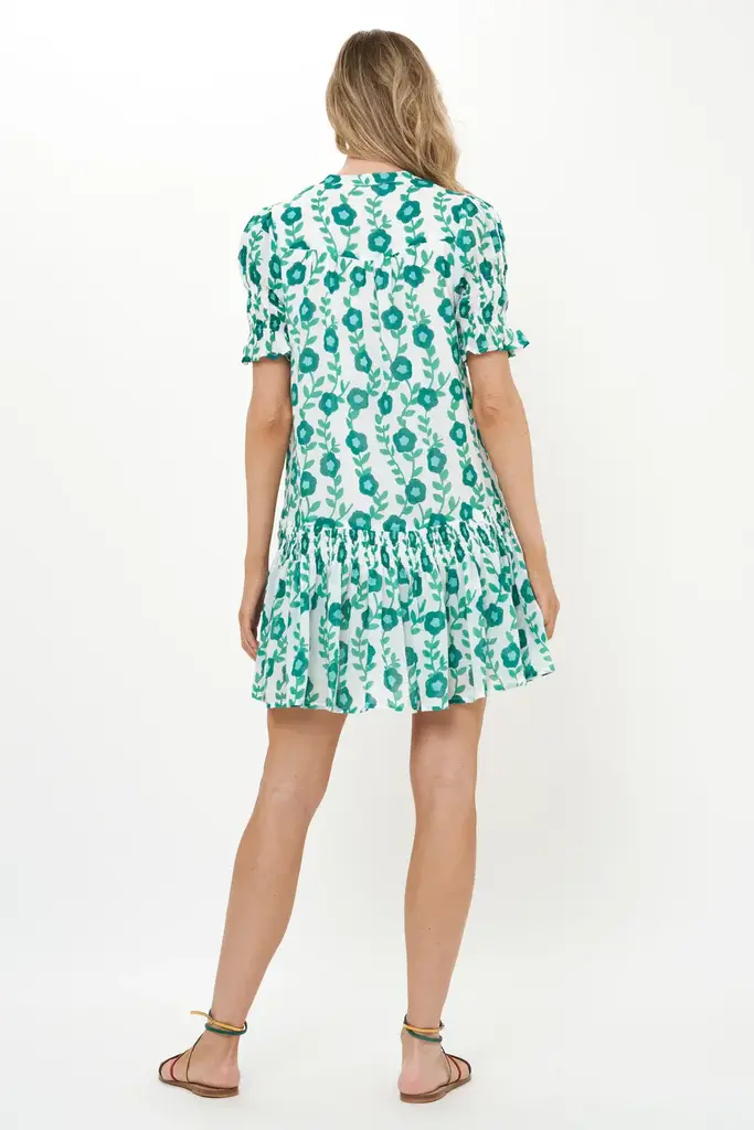 OLIPHANT SMOCKED DROP MINI DRESS