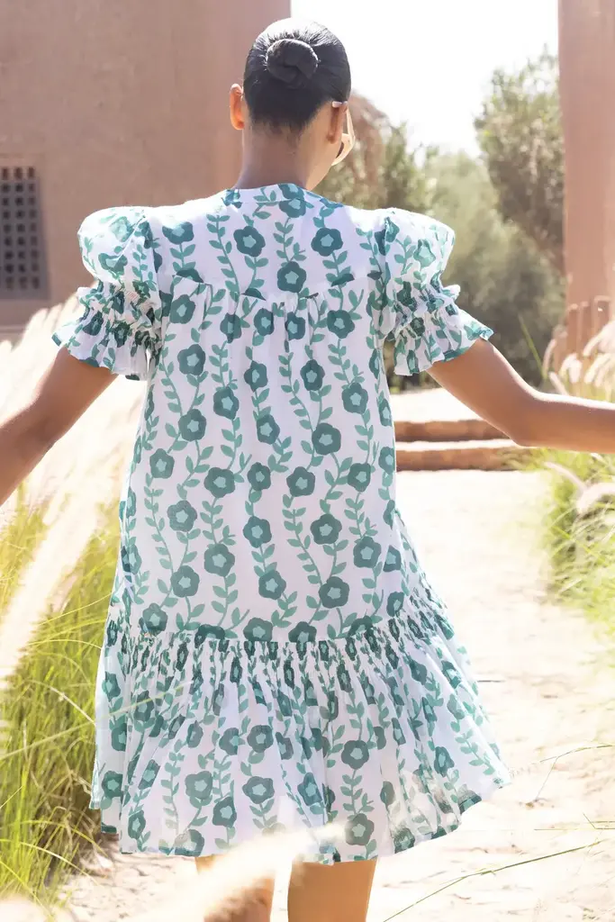 OLIPHANT SMOCKED DROP MINI DRESS