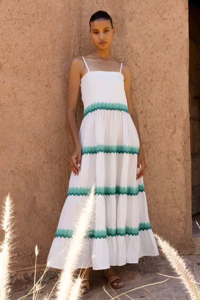 OLIPHANT SMOCKED BACK MAXI DRESS