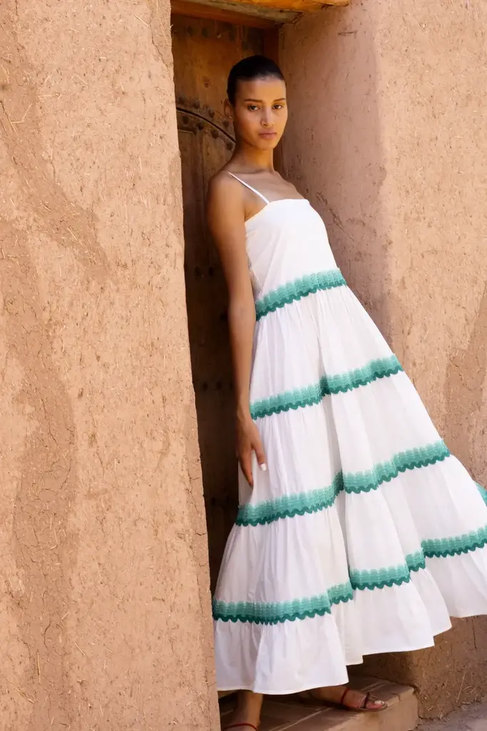 OLIPHANT SMOCKED BACK MAXI DRESS