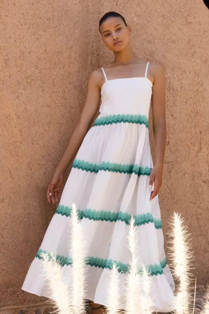 OLIPHANT SMOCKED BACK MAXI DRESS