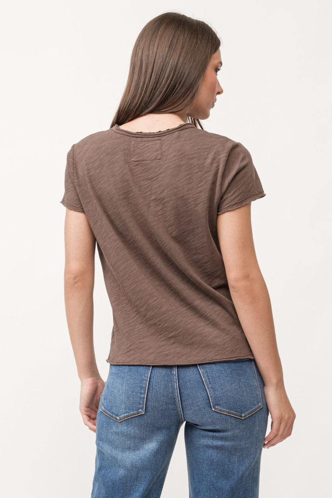 DEAR JOHN VANYA V-NECK S/S RELAXED FIT TOP