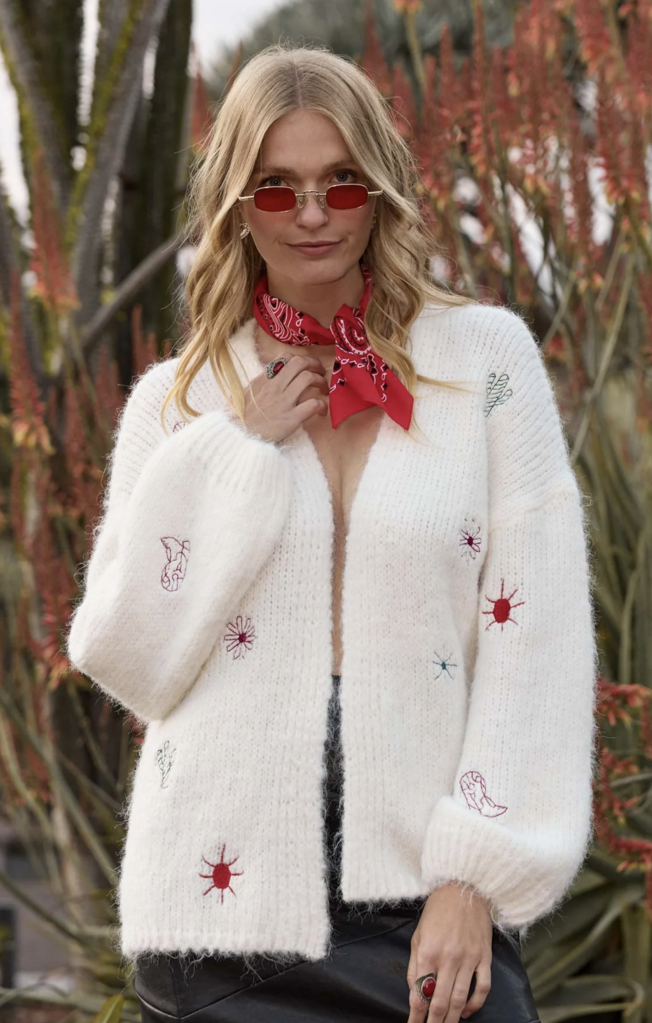 MINKPINK ROSALIE MOTIF KNIT SWEATER