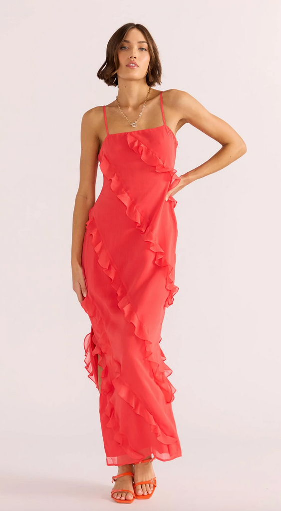 MINKPINK VENUS RUFFLE MAXI DRESS