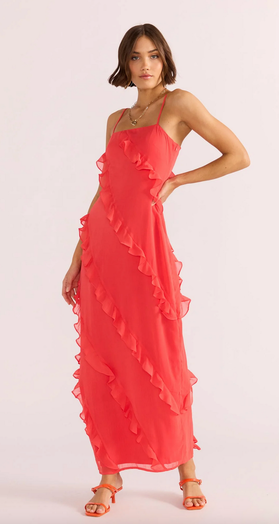 MINKPINK VENUS RUFFLE MAXI DRESS