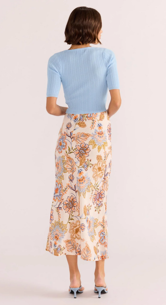 MINKPINK MARCELINE BIAS MIDI SKIRT