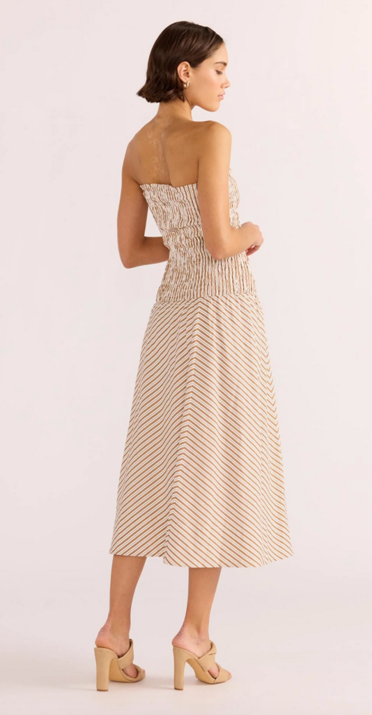 MINKPINK ARTEMIS SHIRRED MIDI DRESS