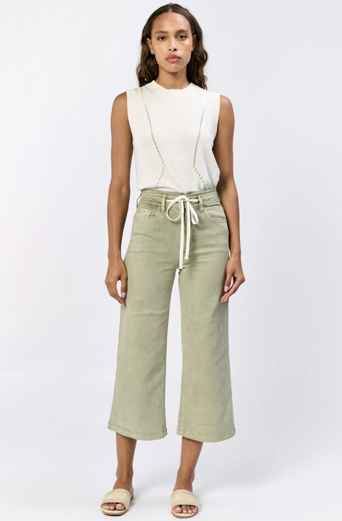 DEAR JOHN Audrey Wide Leg Jean in Sage