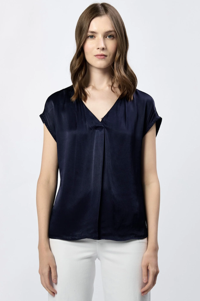 DEAR JOHN Kristen Tencel Top in Black Iris