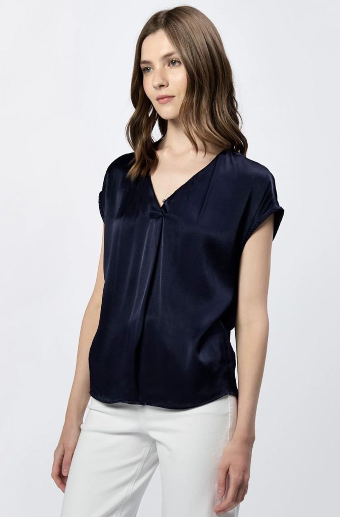 DEAR JOHN Kristen Tencel Top in Black Iris