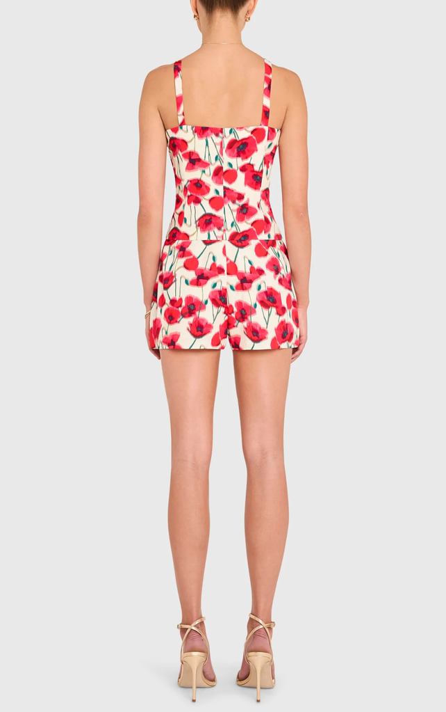 Amanda Uprichard TISHA ROMPER IN POPPY FIELD