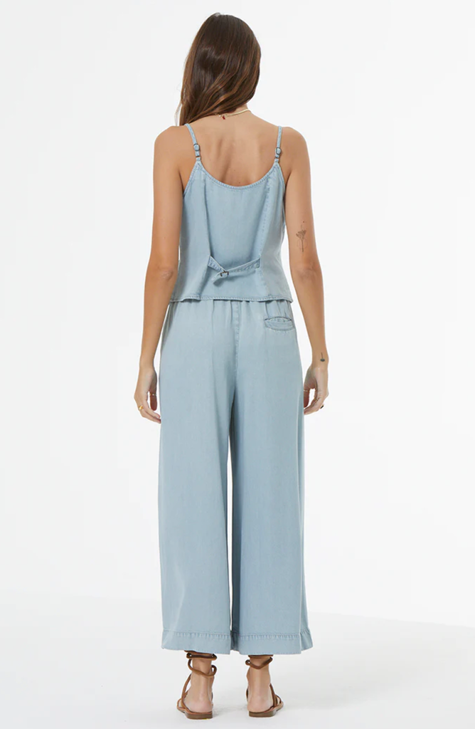 YOUNG FABULOUS & BROKE CALVIN DENIM TROUSER INDIGO PALE BLUE WASH
